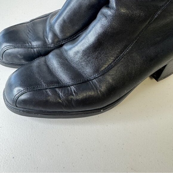 Rieker Greta Black Fleece Lined Leather Block Heeled Ankle Boots Size 42 - Picture 14 of 16